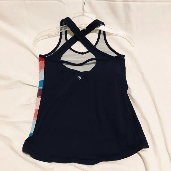 Lululemon Navy Blue Side Stripe Tank Top Activewear - Picture 5 of 13